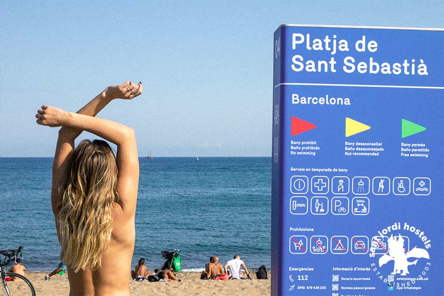 Beach Party Models Topless - Barcelona Nude Beaches - Sant Jordi Hostels